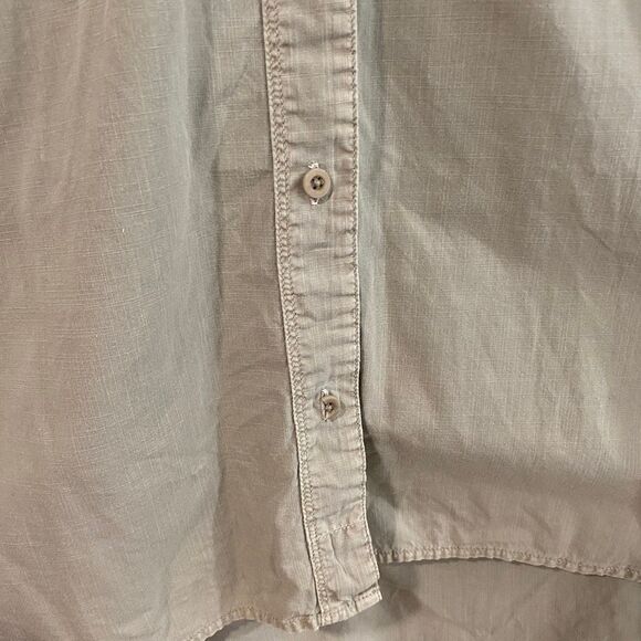 Madewell Utility Button Down Shirt Medium | Khaki Green Casual Long Sleeve Top - Picture 10 of 11